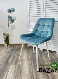 Стул ХОФМАН, цвет бирюзовый #H52, велюр / белый каркас Стул ХОФМАН, цвет бирюзовый #H52, велюр / белый каркас