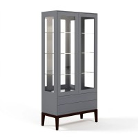 Двухдверный шкаф-витрина MRS603G Серый