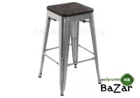 Барный стул Tolix Bar wood CColl alum brown walnut