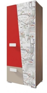 Шкаф Slash Red Subway Map для детской комнаты
