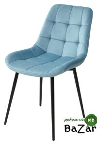 Стул ХОФМАН, цвет бирюзовый #H52, велюр / черный каркас Стул ХОФМАН, цвет бирюзовый #H52, велюр / черный каркас