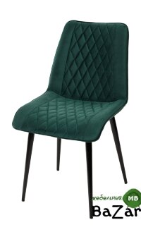 Стул Поль зеленый #19, велюр / черный каркас Стул Поль зеленый #19, велюр / черный каркас