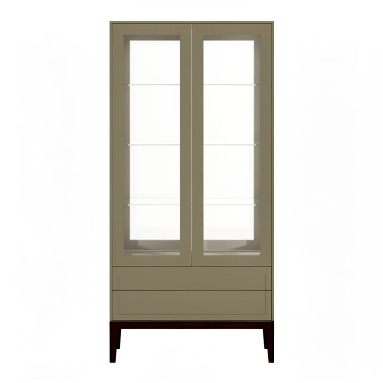 Двухдверный шкаф-витрина MRS603Q Каменно-серый