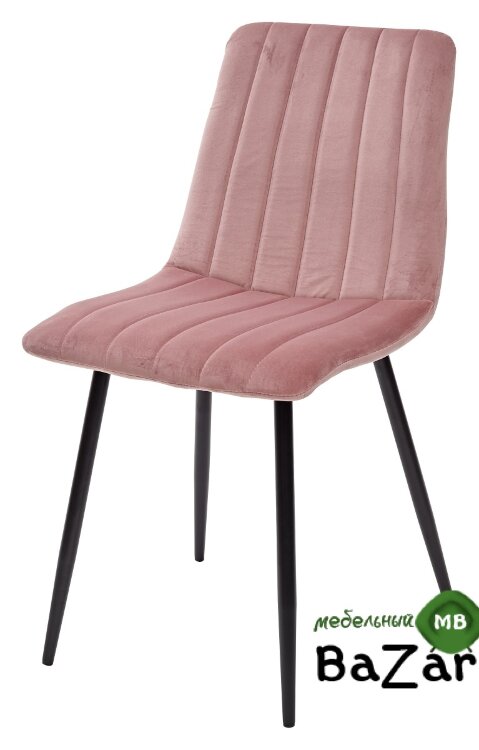 Стул DUBLIN G108-15  пепел розы/ черный каркас, велюр