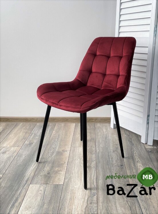 Стул ХОФМАН, цвет винный #H47, велюр / черный каркас Стул ХОФМАН, цвет винный #H47, велюр / черный каркас