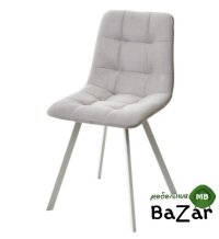 Стул CHILLI-Q SQUARE светло-серый #H09, велюр / белый каркас Стул CHILLI-Q SQUARE светло-серый #H09, велюр / белый каркас