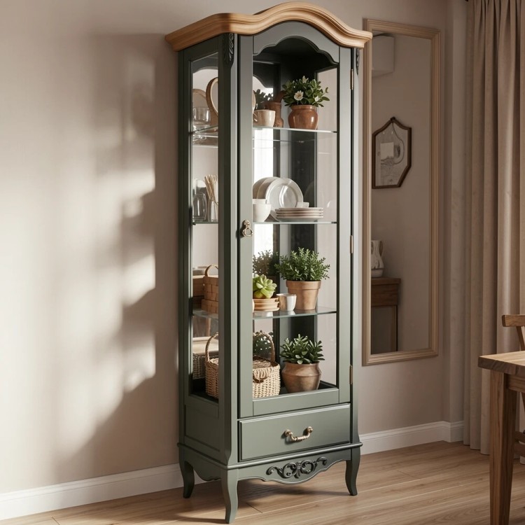 Витрина стеклянная R с зеркалом W601/1BL Витрина стеклянная R с зеркалом W601/1BL