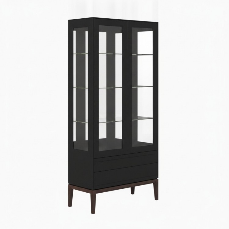Двухдверный шкаф-витрина MRS603BL Черный Двухдверный шкаф-витрина MRS603BL Черный
