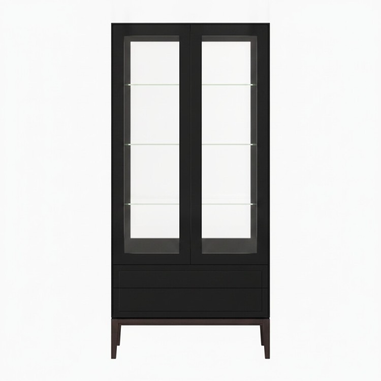 Двухдверный шкаф-витрина MRS603BL Черный Двухдверный шкаф-витрина MRS603BL Черный