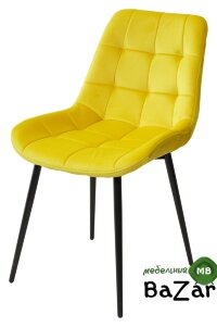 Стул ХОФМАН, цвет желтый #H19, велюр / черный каркас Стул ХОФМАН, цвет желтый #H19, велюр / черный каркас