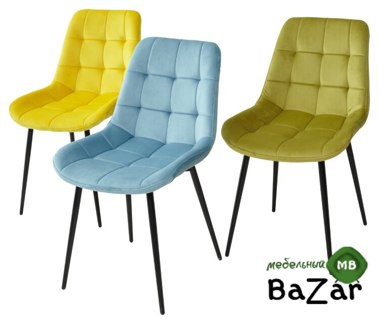 Стул ХОФМАН, цвет желтый #H19, велюр / черный каркас Стул ХОФМАН, цвет желтый #H19, велюр / черный каркас