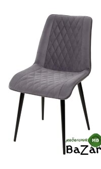 Стул Поль серый #27, велюр / черный каркас Стул Поль серый #27, велюр / черный каркас