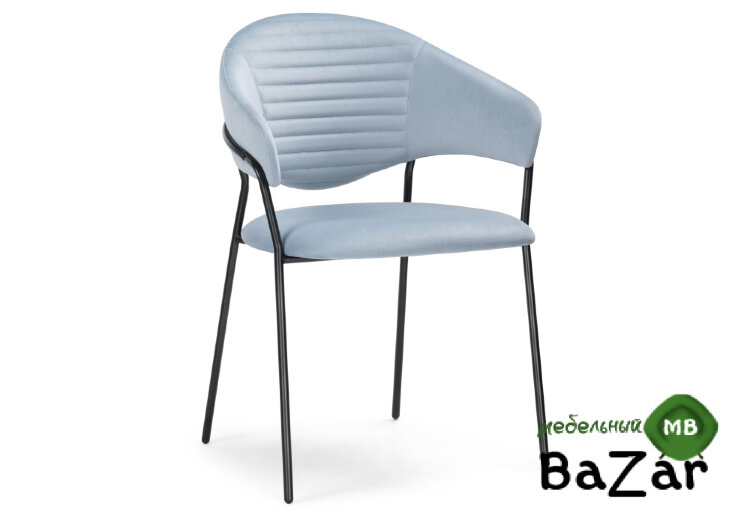 Стул Рансол голубой /черный глянец