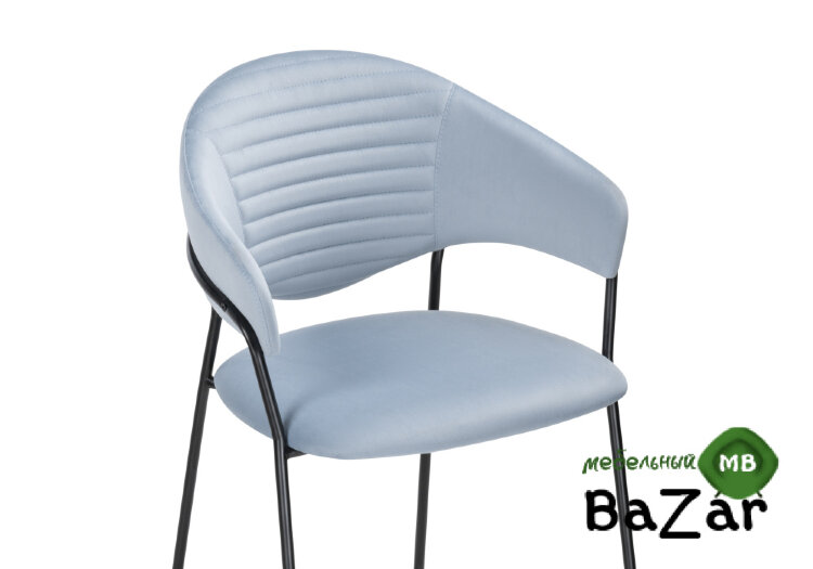 Стул Рансол голубой /черный глянец