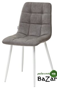 Стул CHILLI RU-07 серая сталь, PU/ белый каркас