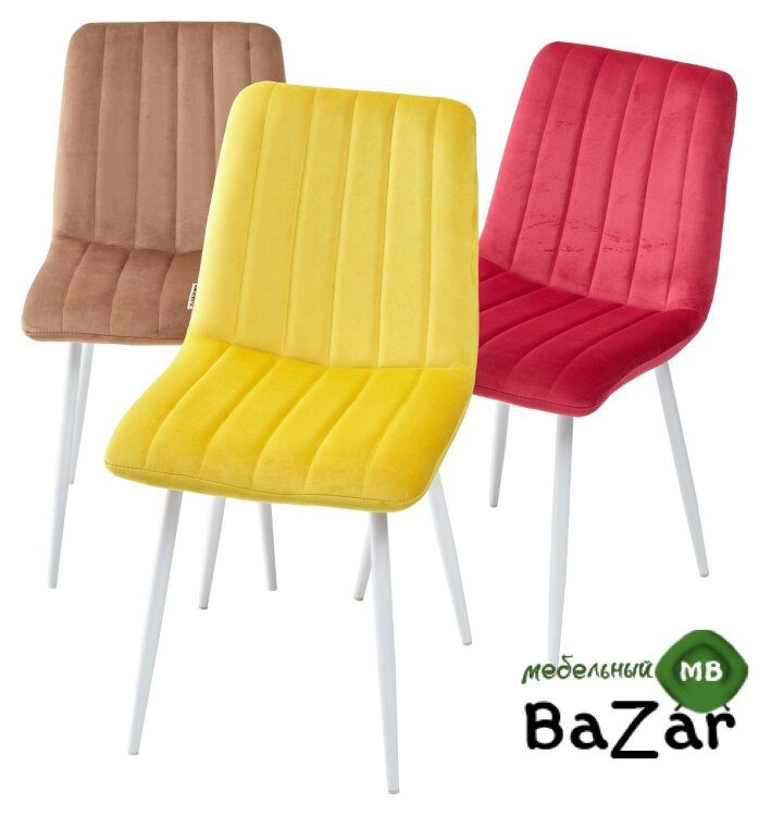 Стул DUBLIN G108-22 золотая осина, велюр / белый каркас