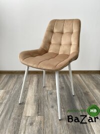 Стул ХОФМАН, цвет капучино #H65, велюр / белый каркас Стул ХОФМАН, цвет капучино #H65, велюр / белый каркас