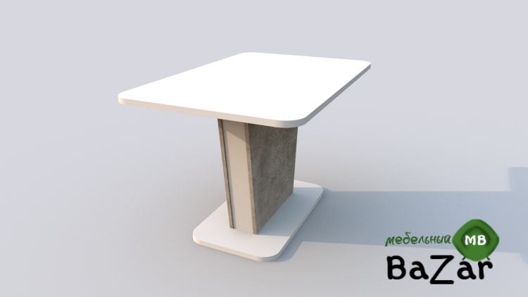Стол обеденный CINDY белый/бетон