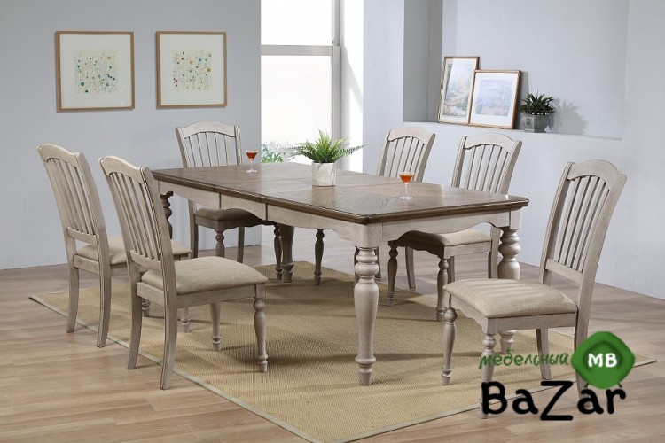 Стол LT T18331 OAK #K558/ MILKY GREY #G48