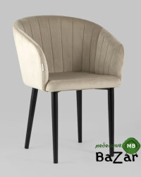 Стул с подлокотниками Нейтон велюр бежевый Стул с подлокотниками Нейтон велюр бежевый