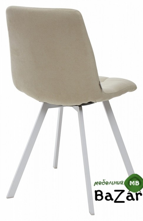 Стул CHILLI SQUARE бежевый, ткань UF860-01B/белый Стул CHILLI SQUARE бежевый, ткань UF860-01B/белый