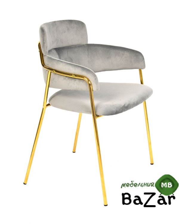 Стул Полин, вельвет, светло-серый