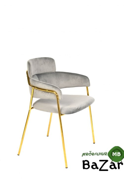 Стул Полин, вельвет, светло-серый