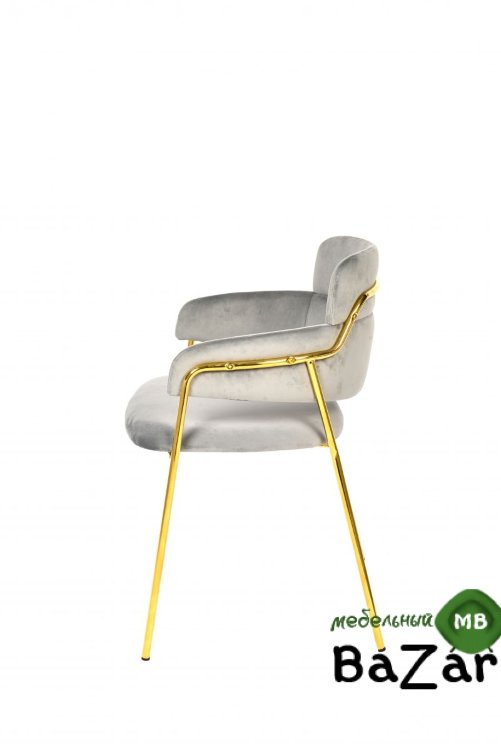 Стул Полин, вельвет, светло-серый