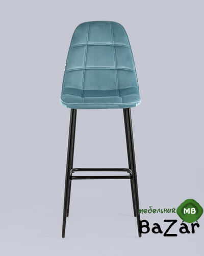 Стул барный Тейлор велюр пыльно-голубой Стул барный Тейлор велюр пыльно-голубой