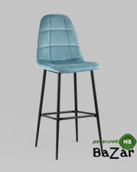 Стул барный Тейлор велюр пыльно-голубой