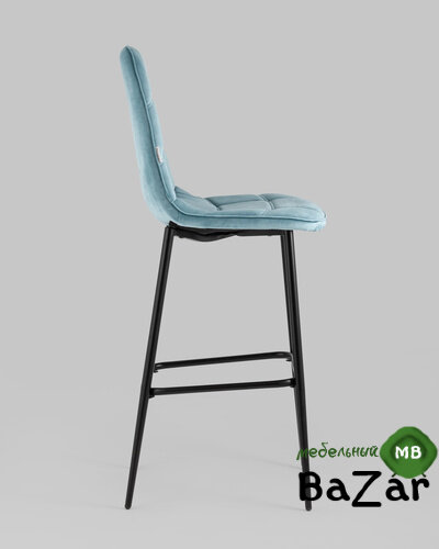 Стул барный Тейлор велюр пыльно-голубой Стул барный Тейлор велюр пыльно-голубой