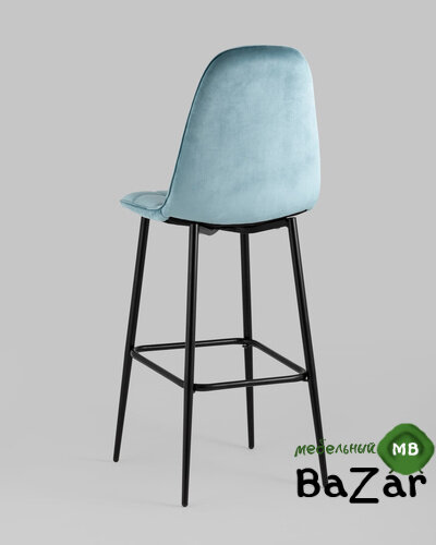 Стул барный Тейлор велюр пыльно-голубой Стул барный Тейлор велюр пыльно-голубой
