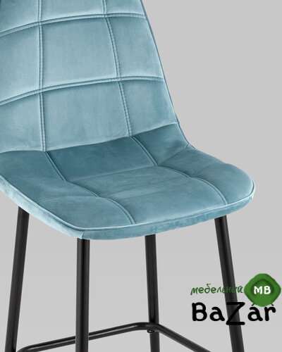 Стул барный Тейлор велюр пыльно-голубой Стул барный Тейлор велюр пыльно-голубой