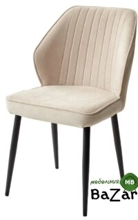 Стул VENA, цвет B3 Бежевый, велюр / черный каркас Стул VENA, цвет B3 Бежевый, велюр / черный каркас