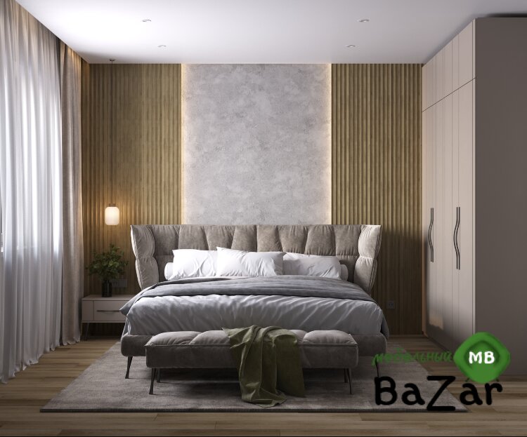  Спальня модульная «Шато» (МДФ, Эмаль Мокко)