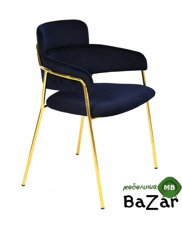 Стул Полин, вельвет, темно-синий