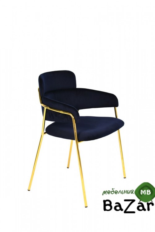 Стул Полин, вельвет, темно-синий