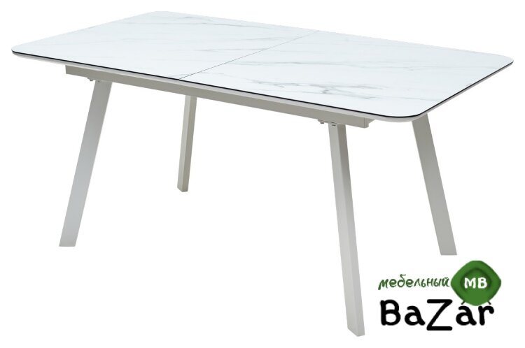 Стол ARUBA GREY-WHITE/ WHITE глазурованное стекло