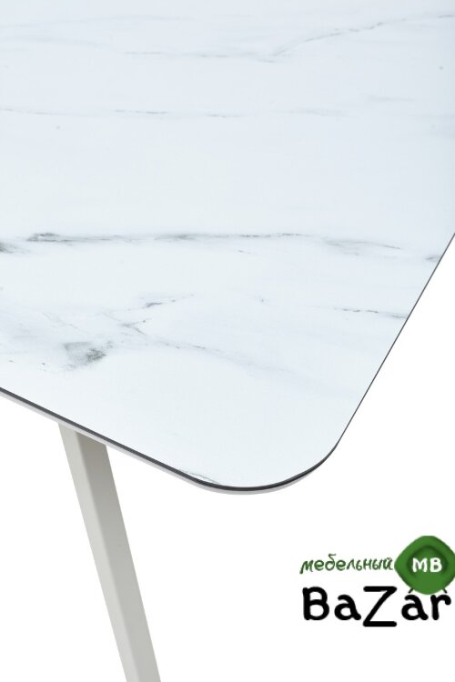 Стол ARUBA GREY-WHITE/ WHITE глазурованное стекло