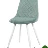 Стул DC4048-1 белый, велюр мятный light green