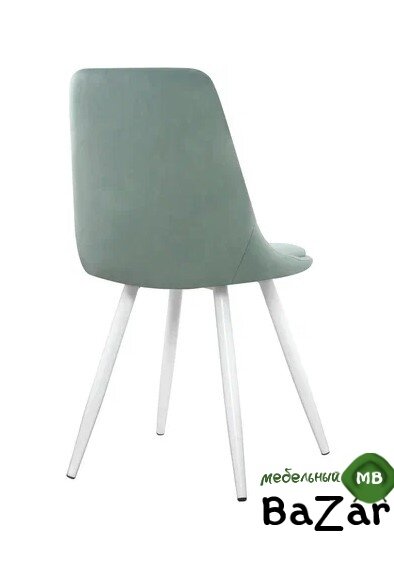 Стул DC4048-1 белый, велюр мятный light green