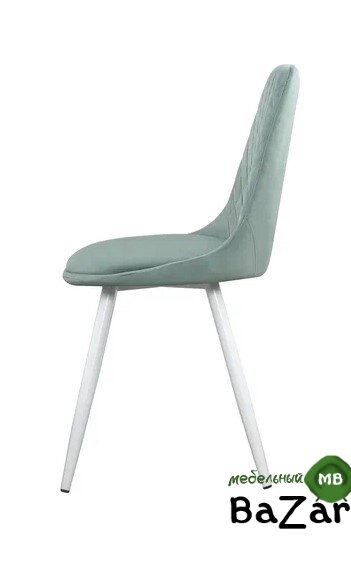 Стул DC4048-1 белый, велюр мятный light green