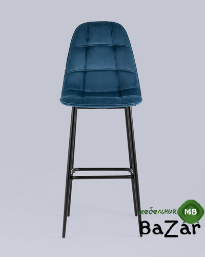 Стул барный Тейлор велюр пыльно-синий Стул барный Тейлор велюр пыльно-синий