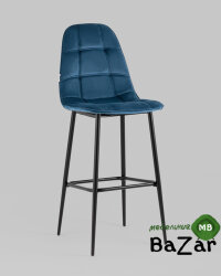 Стул барный Тейлор велюр пыльно-синий