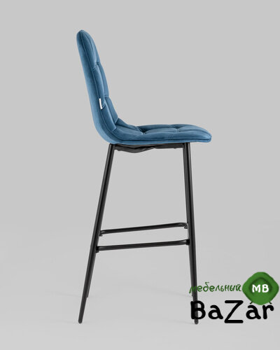 Стул барный Тейлор велюр пыльно-синий Стул барный Тейлор велюр пыльно-синий
