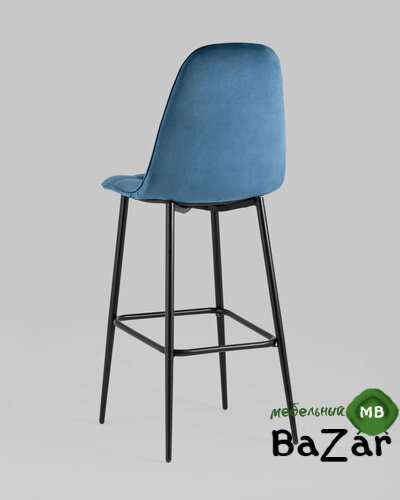 Стул барный Тейлор велюр пыльно-синий Стул барный Тейлор велюр пыльно-синий