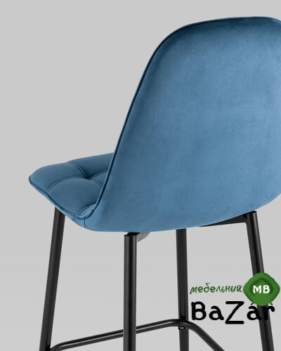 Стул барный Тейлор велюр пыльно-синий Стул барный Тейлор велюр пыльно-синий