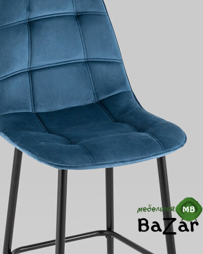 Стул барный Тейлор велюр пыльно-синий Стул барный Тейлор велюр пыльно-синий