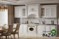 Кухня "Венеция" белая/серебро