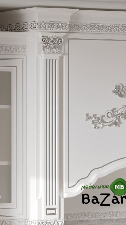 Кухня "Венеция" белая/серебро Кухня "Венеция" белая/серебро